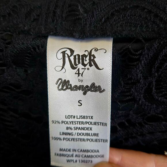 Wrangler Lace and Fringe Country Bohemian whimsygoth knee length skirt - Picture 4 of 5